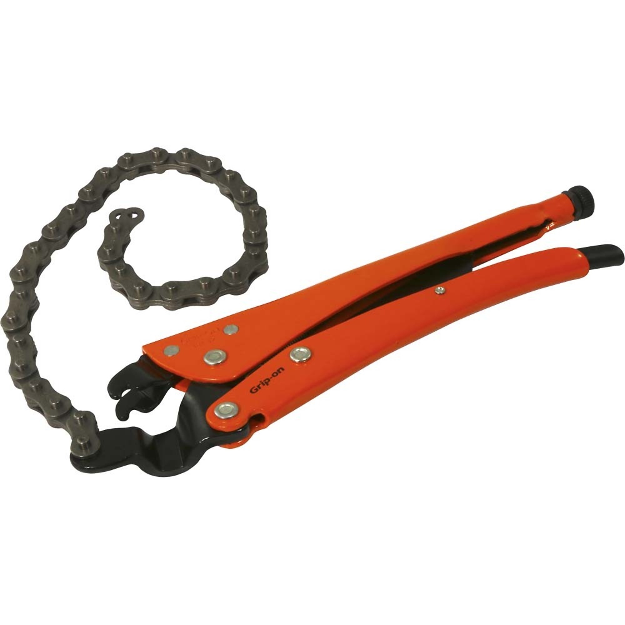 Grip-on, 12in. Locking Chain Clamp, 6-1/4in. Jaw Opening, Pieces (qty.) 1 Material Alloy Steel, Jaw Capacity 6.3 in, Model# 181-12